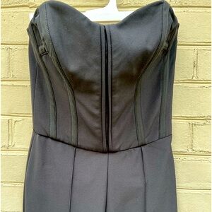 Veronica Beard Size 2 Black Bustier Cigarette Pant  Jumpsuit